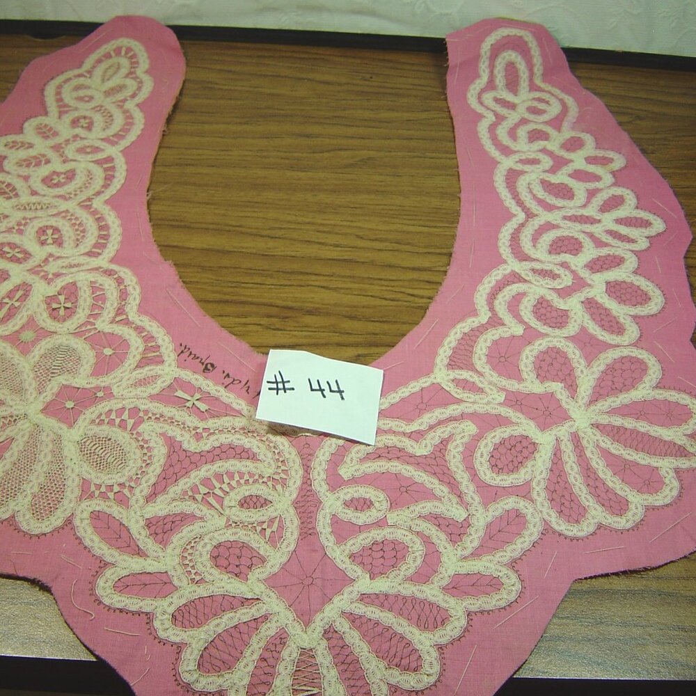 Vintage large handmade lace collar to be completed